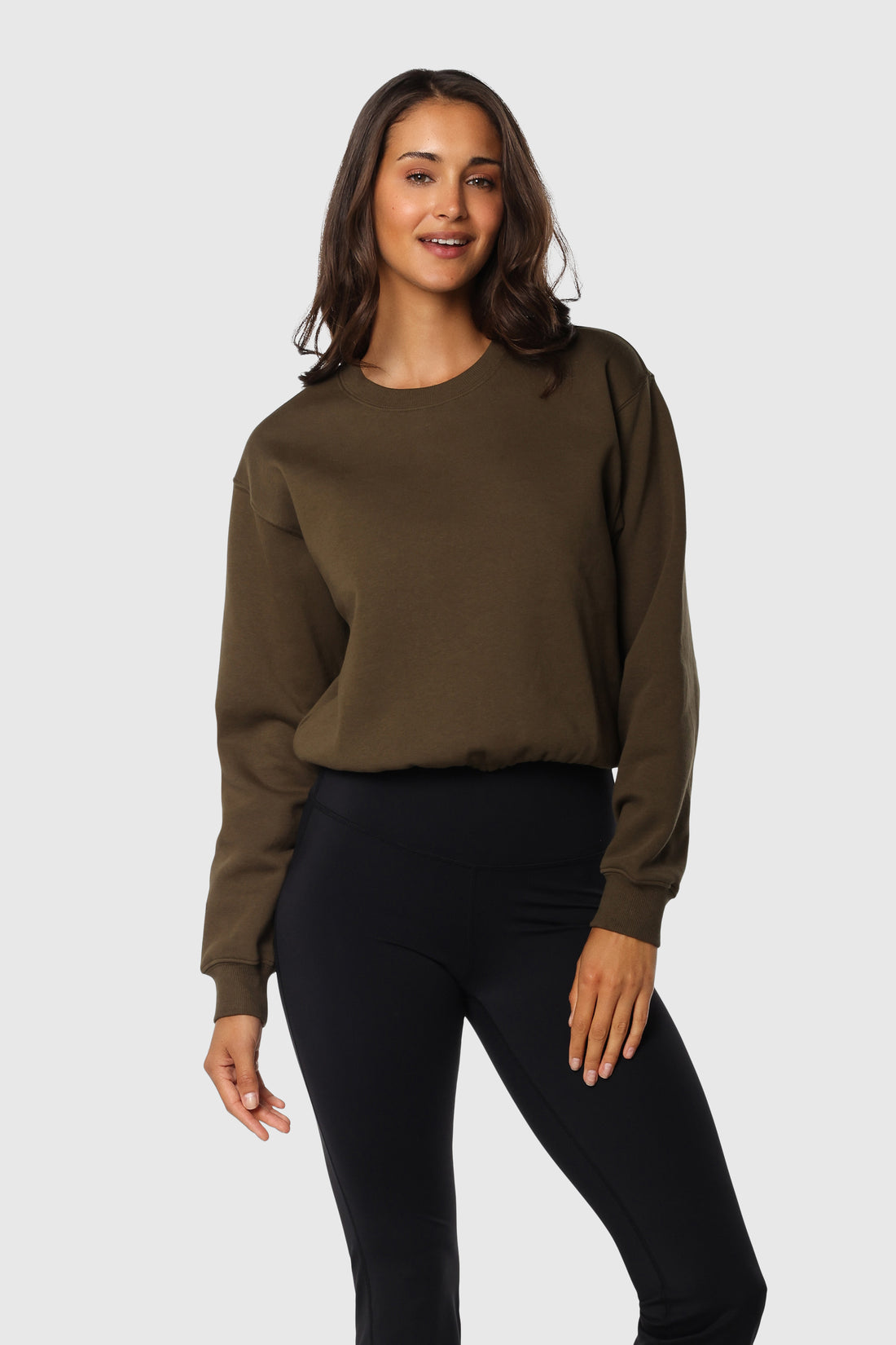 Cinch-Waist Crewneck