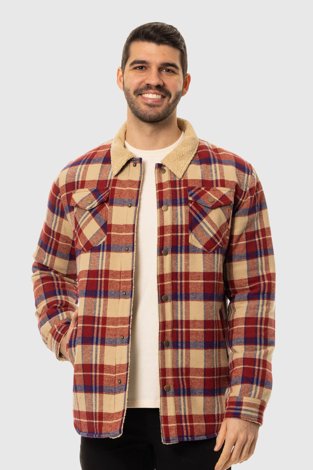 Plaid sherpa jacket shop men's