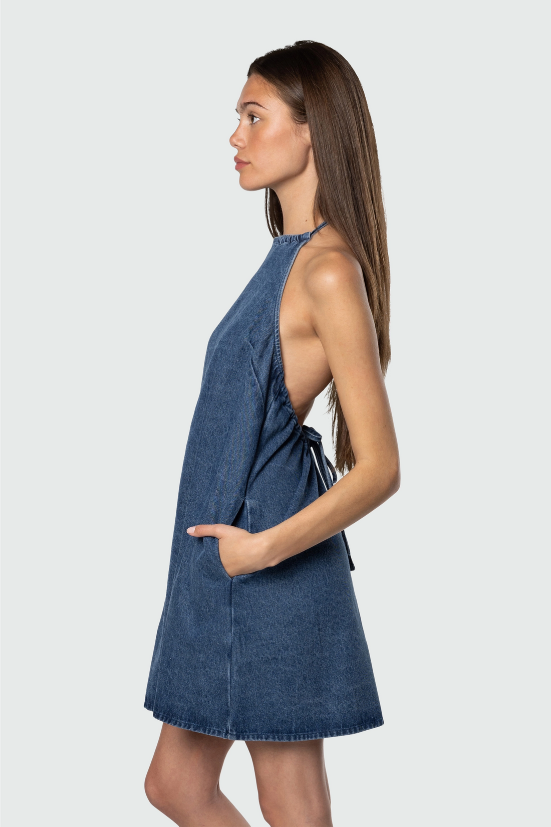 Denim Halter Dress