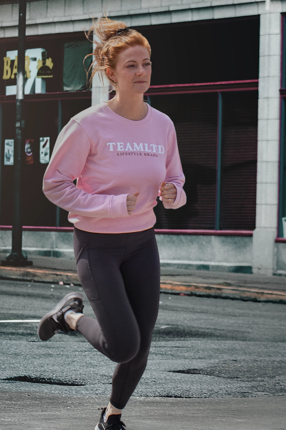 Breast cancer top workout leggings